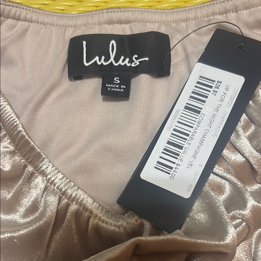 Lulu's Champagne Satin Bodysuit - Picture 2 of 2
